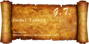 Gedai Tibold névjegykártya
